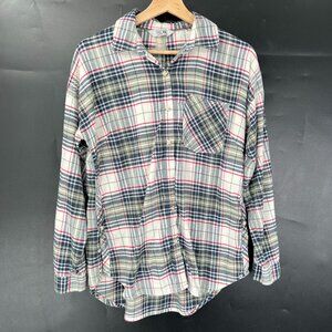Mountain Hardwear button up front flannel shirt outdoor hiking plaid gorpcore S
